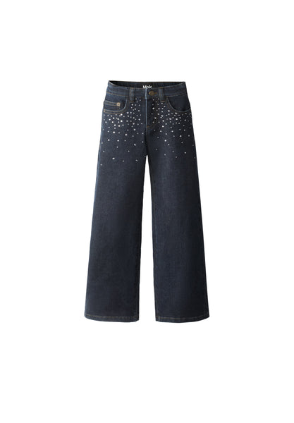 Jeans blu notte con strass per bambina Molo ASTA 5861 