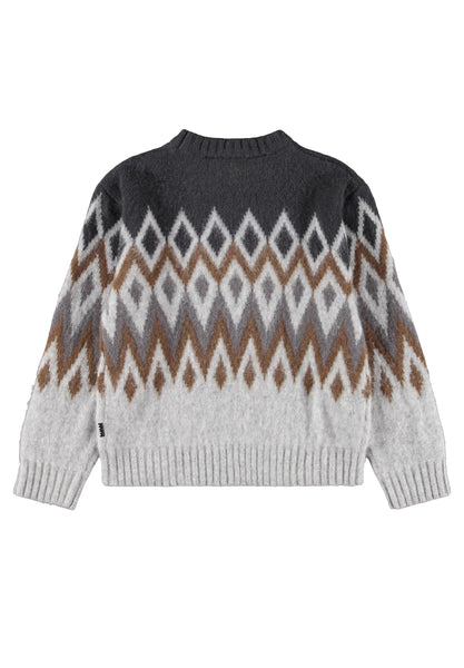 Maglia grigia e marrone per bambno Molo BAES NORDIC 9929 