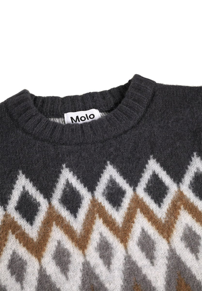 Maglia grigia e marrone per bambno Molo BAES NORDIC 9929 