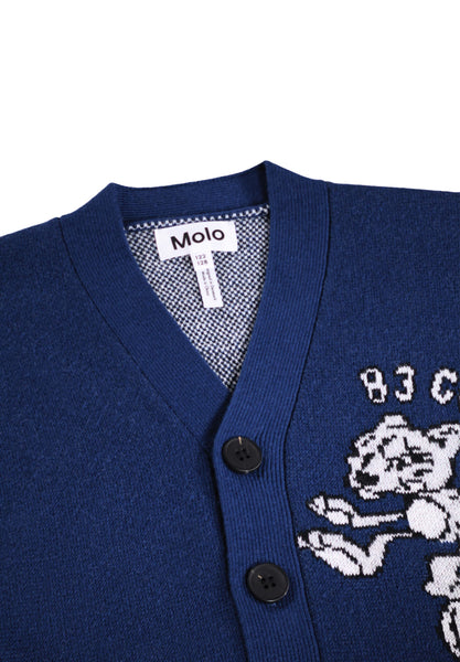 Cardigan blu e bianco per bambino Molo BERTEL 9757 