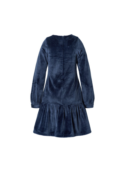 Abito in velluto blu oceano per neonata e bambina Molo CAMI 2292 