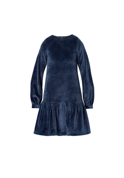Abito in velluto blu oceano per neonata e bambina Molo CAMI 2292 