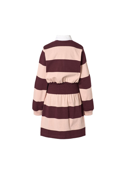 Abito a righe rosa e prugna per bambina Molo CARLOTT 5016 