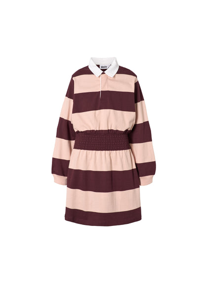 Abito a righe rosa e prugna per bambina Molo CARLOTT 5016 
