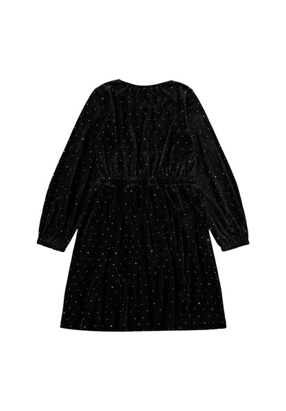 Abito in velluto nero con strass per bambina Molo CAROLYN 5841 