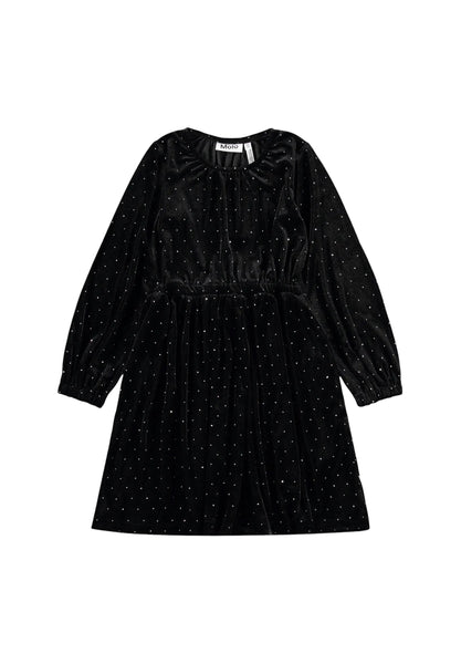 Abito in velluto nero con strass per bambina Molo CAROLYN 5841 