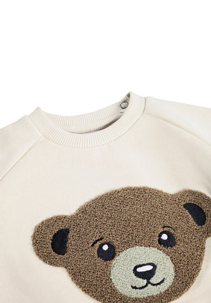 Felpa beige con ricamo per neonati Molo DISC 8955 