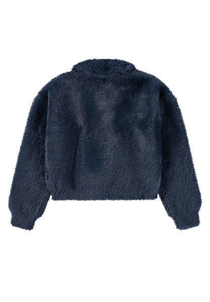 Cardigan blu notte in ecopelliccia per bambina Molo GWEN 2292 