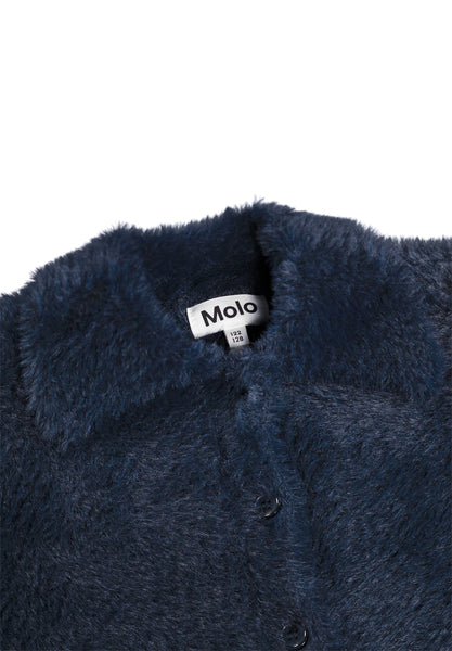 Cardigan blu notte in ecopelliccia per bambina Molo GWEN 2292 