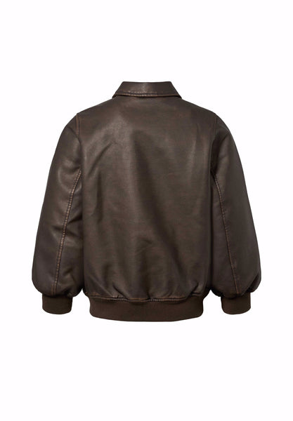 Bomber in ecopelle cacao per bambini Molo HALDEN 5722 