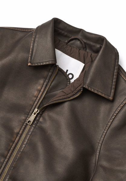 Bomber in ecopelle cacao per bambini Molo HALDEN 5722 