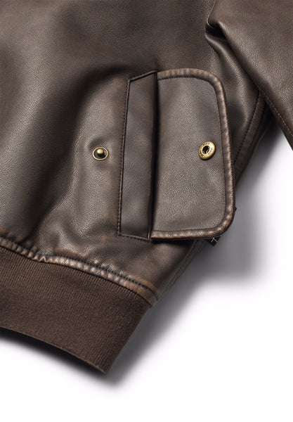 Bomber in ecopelle cacao per bambini Molo HALDEN 5722 