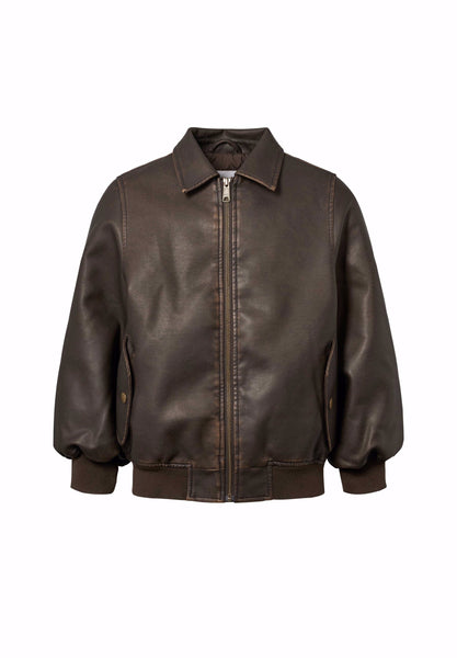 Bomber in ecopelle cacao per bambini Molo HALDEN 5722 