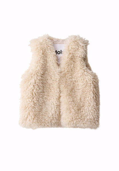 Cardigan smanicato sabbia per bambina Molo HATCHA 5645 