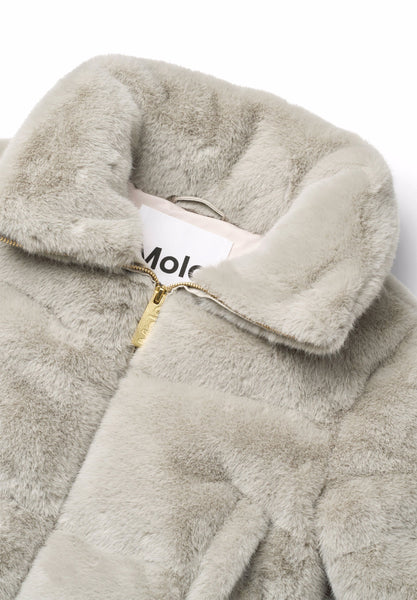 Giubbino in eco pelliccia grigio per bambina Molo HAVI 2949 