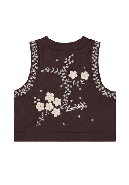 Gilet marrone con ricami pr bambina Molo HEATHER 5993 