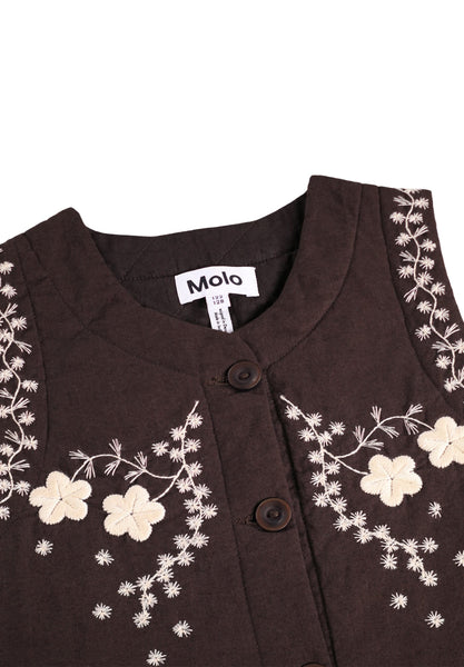 Gilet marrone con ricami pr bambina Molo HEATHER 5993 