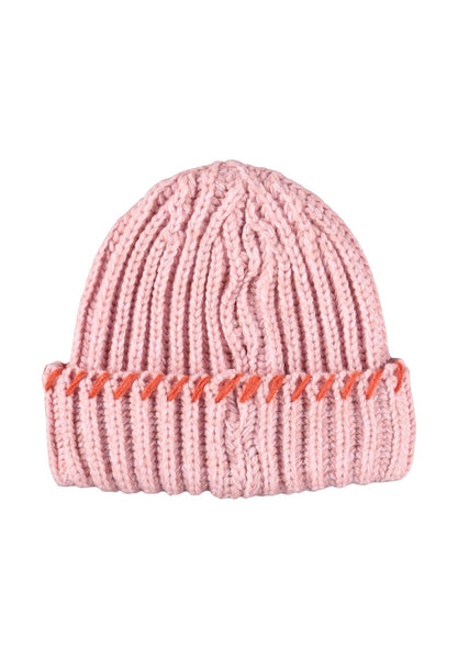Cappello in maglia rosa con dettagli arancione per bambina Molo KARINA 8882 