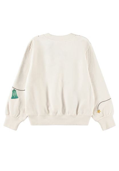 Felpa panna con paillettes per neonata e bambina Molo MARGE 5774 