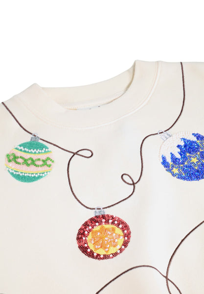 Felpa panna con paillettes per neonata e bambina Molo MARGE 5774 