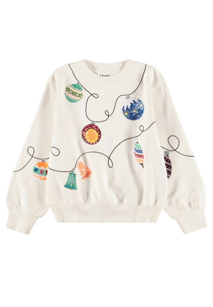 Felpa panna con paillettes per neonata e bambina Molo MARGE 5774 
