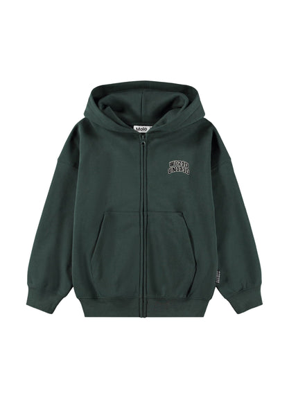 Felpa con zip verdone per bambino Molo MARLEY 5721 