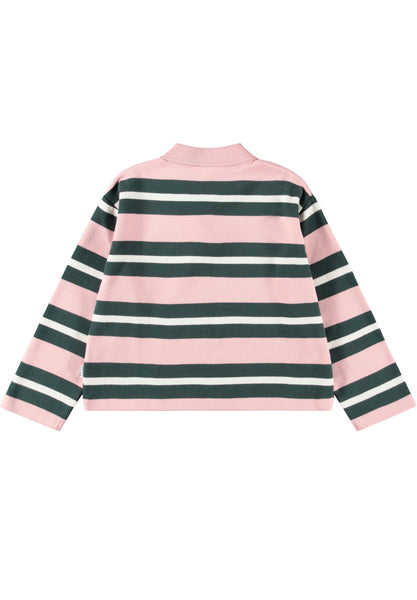 <BR/>Felpa a righe rosa verde e bianco per bambini Molo MILLE 5788 