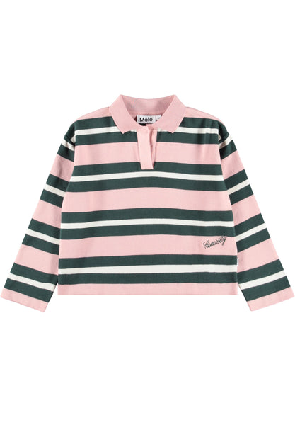 <BR/>Felpa a righe rosa verde e bianco per bambini Molo MILLE 5788 
