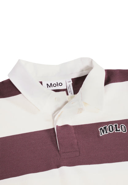 Polo a righe bianche e prugna per bambino Molo RELZ 5927 