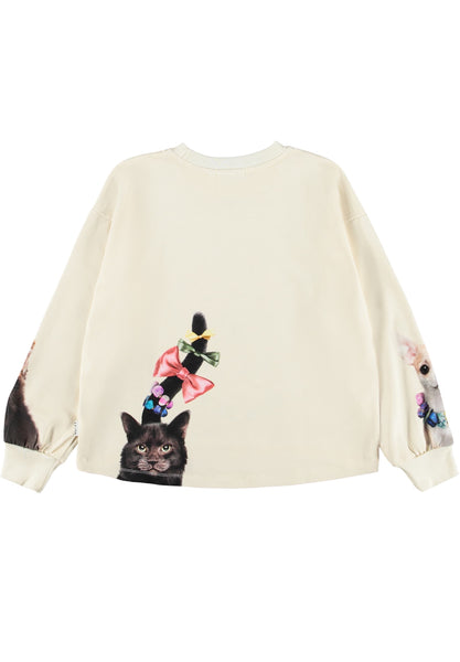 T-shirt panna con stampe per bambina Molo RENIZA 5758 