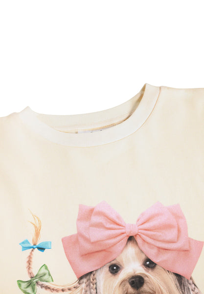 T-shirt panna con stampe per bambina Molo RENIZA 5758 