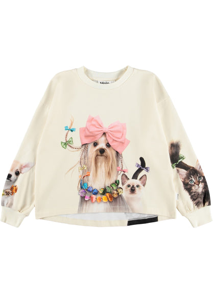 T-shirt panna con stampe per bambina Molo RENIZA 5758 