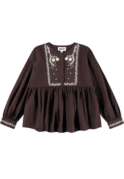 Blusa cioccolato per bambina Molo RHONDA 5993 