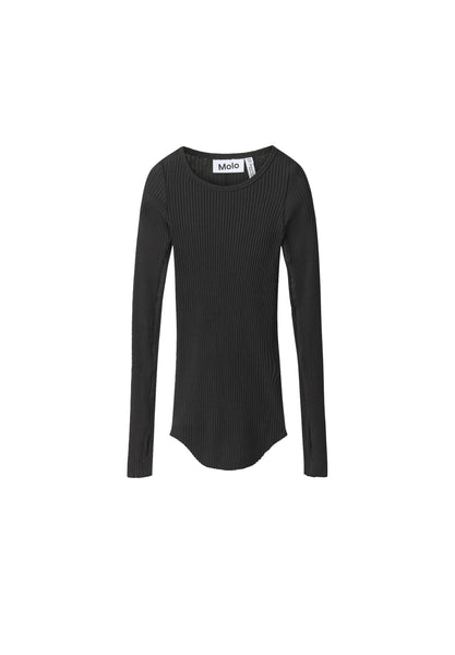 T-shirt nera a costine per bambina Molo ROCHELLE 0099 