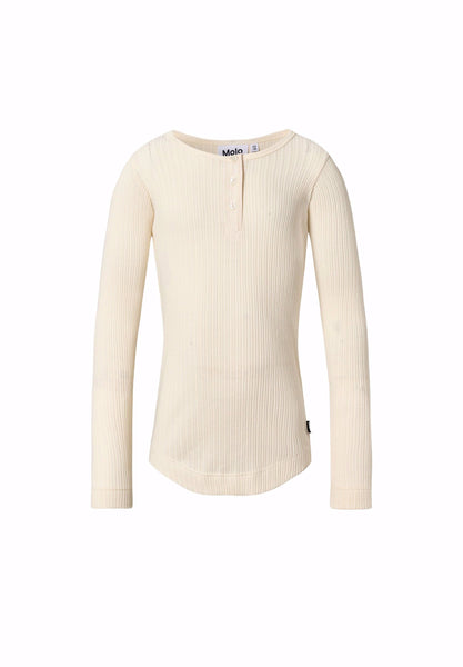 T-shirt a costine panna per bambina Molo RUBY 2444 