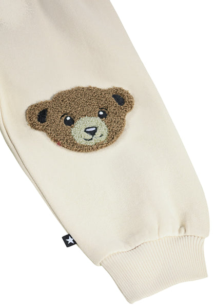 Pantalone in felpa beige con ricami per neonati Molo SIMEON 8955 