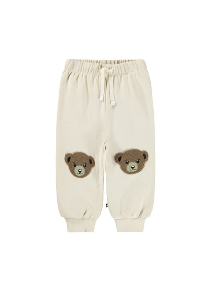 Pantalone in felpa beige con ricami per neonati Molo SIMEON 8955 