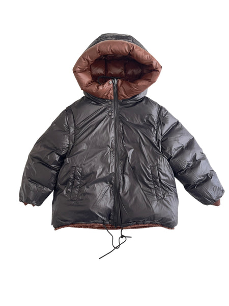 Piumino reversibile cioccolato/nero per bambini Montereggi FW67915 31 