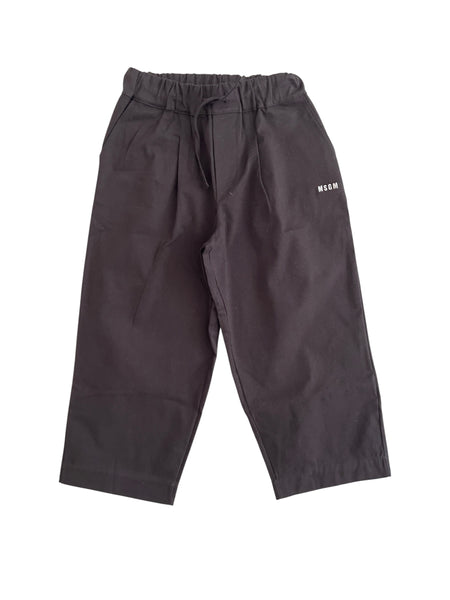 Pantalone nero con logo per bambino Msgm F6MSJBPA302 110 
