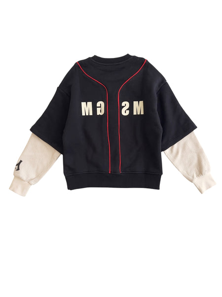 Felpa nera con logo per bambino Msgm F6MSJBSW279 110 