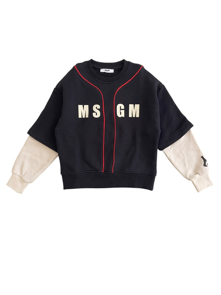 Felpa nera con logo per bambino Msgm F6MSJBSW279 110 