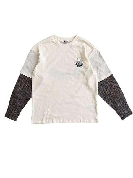 T-shirt crema con logo per bambino Msgm F6MSJBTH288 013 