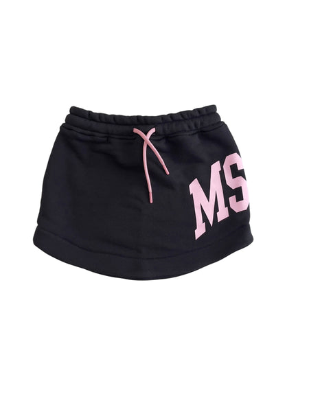 Gonna in felpa nera con logo per bambina Msgm F6MSJGSK033 110 