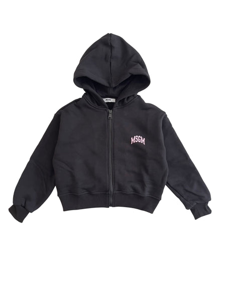 Felpa aperta nera con logo per bambina Msgm F6MSJGZH032 110 