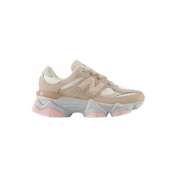 Sneakers beige con dettagli salmone per neonati e bambini New Balance P9060 3IL 