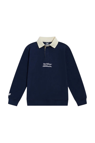 Felpa blu notte con colletto bianco per bambino New Balance YT62P5MI NAVY 