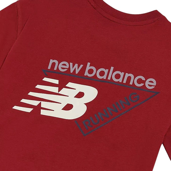 T-shirt rosso granata per bambini New Balance YT62R87M PODIUM RED 