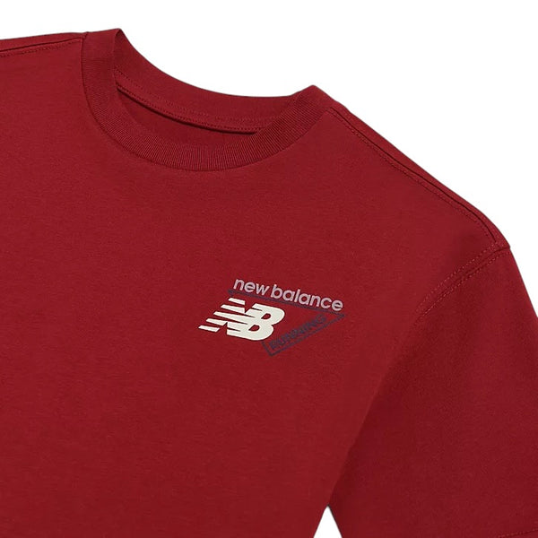 T-shirt rosso granata per bambini New Balance YT62R87M PODIUM RED 