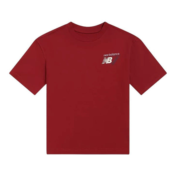 T-shirt rosso granata per bambini New Balance YT62R87M PODIUM RED 