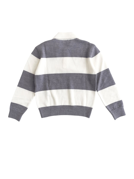 Polo in maglia a righe panna e grigio per bambino Paul & Shark WUW007LHE88 81156 